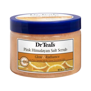 Dr Teal's Pink Himalayan Salt Body Scrub Glow & Radiance with Citrus Essential Oils 16 oz